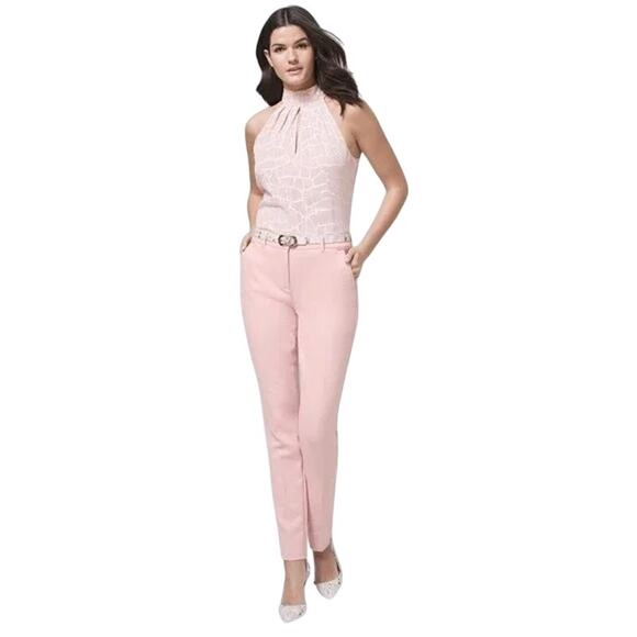 WHBM "Goddess" Pink Luxe Suiting Slim Pants Size 2 💖💼🌸 - Picture 1 of 14